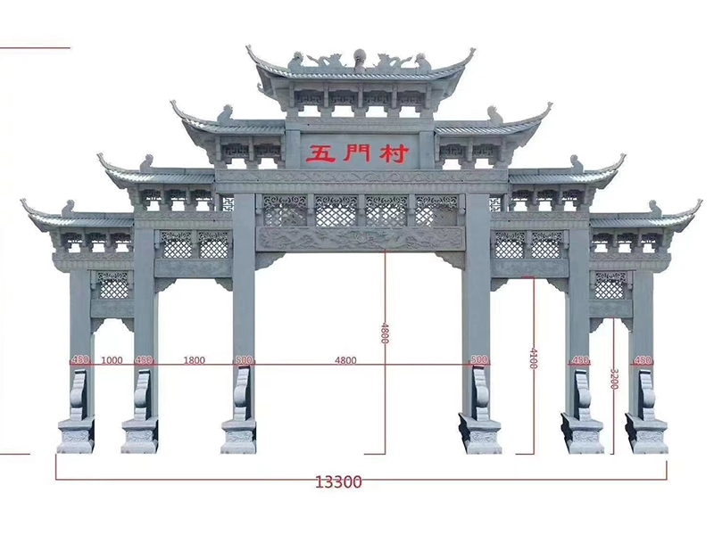 农村村庄美化少不了村口石牌坊的建设-农村石牌坊样式大全